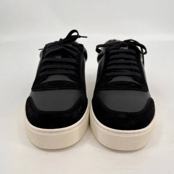 Burberry Men's Robin Vintage Check Panel Leather Low-Top Sneakers US10